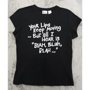 Vintage 90s Full Circle Crew Neck Humor Graphic Tee Size XL Black White T-Shirt